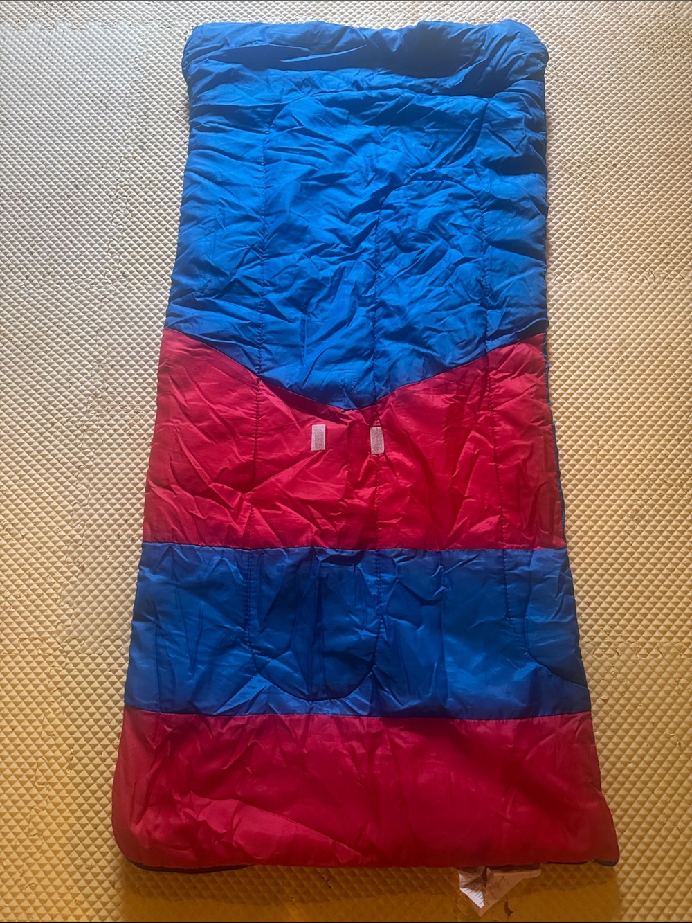 Blue and Red Rectangular Sleeping Bag - Lightweight Home Bedding with bag